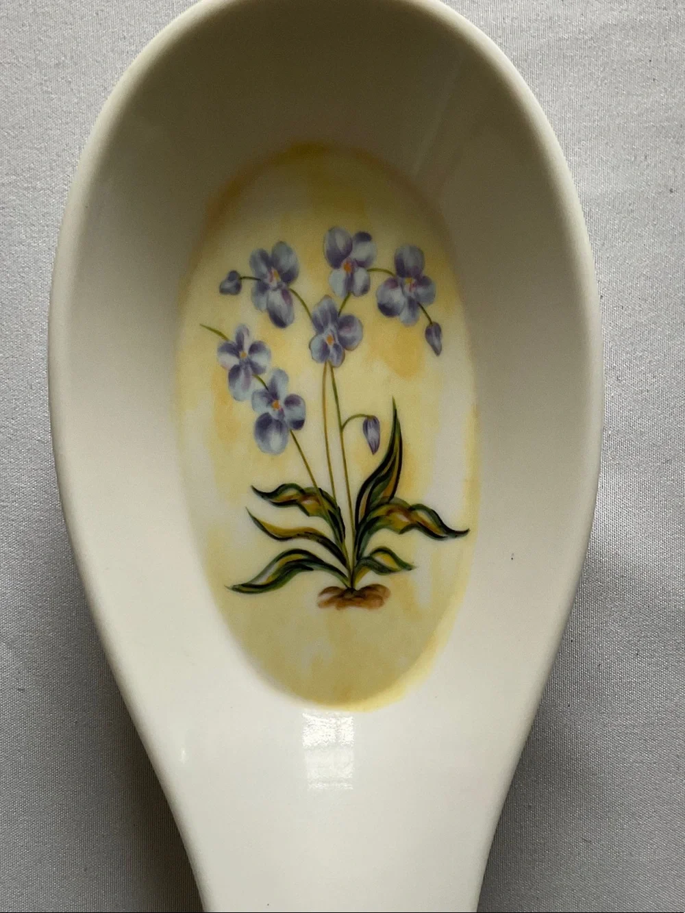 Yellow and Ceam Floral Detail Spoon Rest